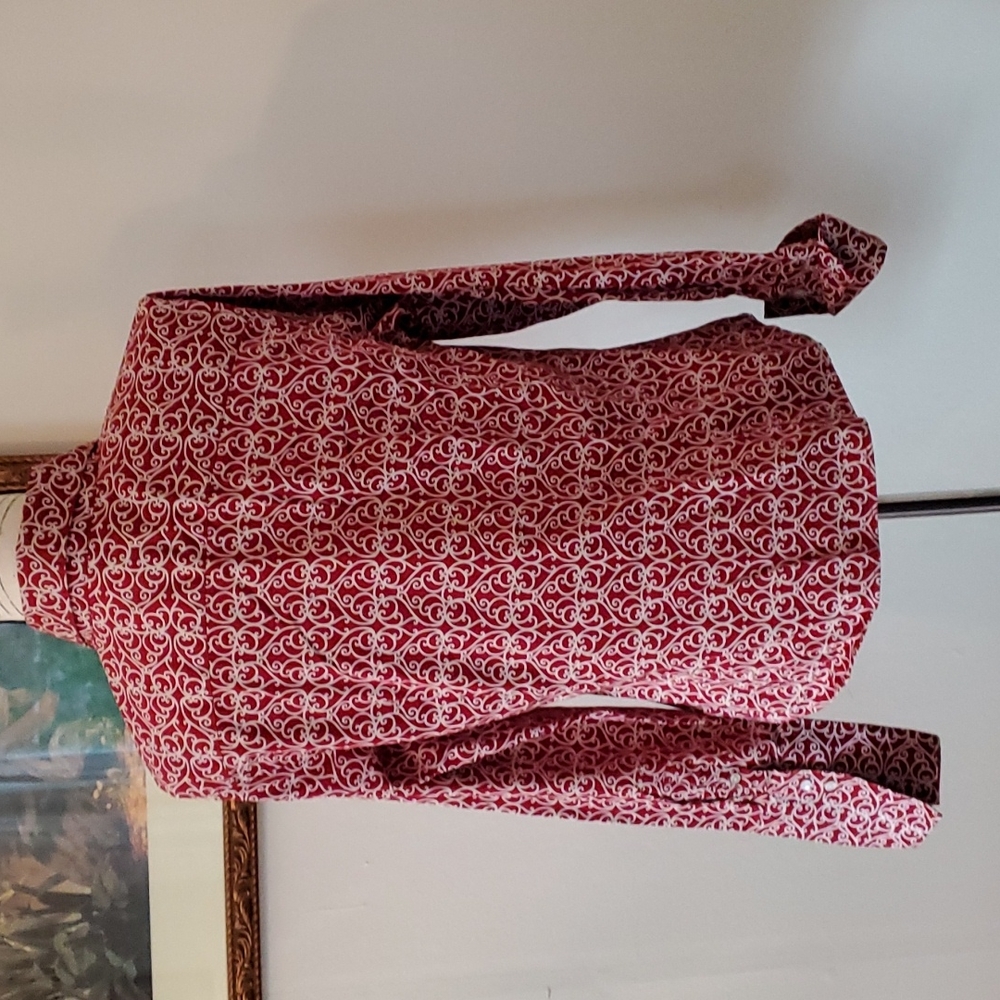 Talbots Red And White Button Down - image 6